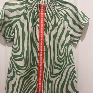 THML Zebra Pattern Blouse with Vibrant Stripe